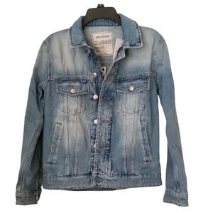 ZADIG & VOLTAIRE Kase Vignon Skull Strass Embroidered Blue Women Jacket Size XS